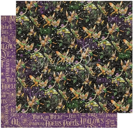 Graphic 45- Midnight Tales 12x12 paper- 2 pk- Fairy Mischief