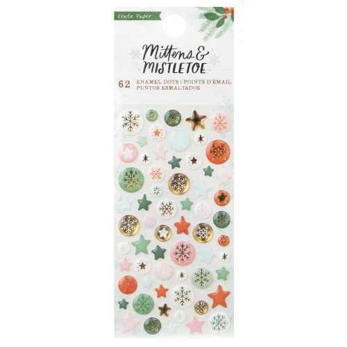 American Crafts- Mittens & Mistletoe- Enamel Dots