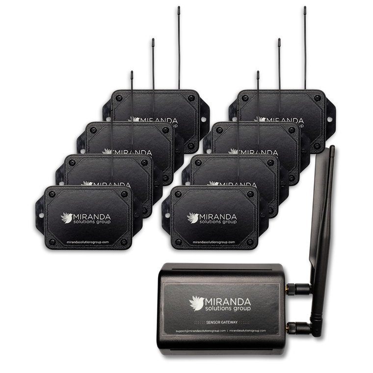 8 Sensors + 1 Dual Mode Gateway (Cellular/Ethernet) + Monitoring Bundle