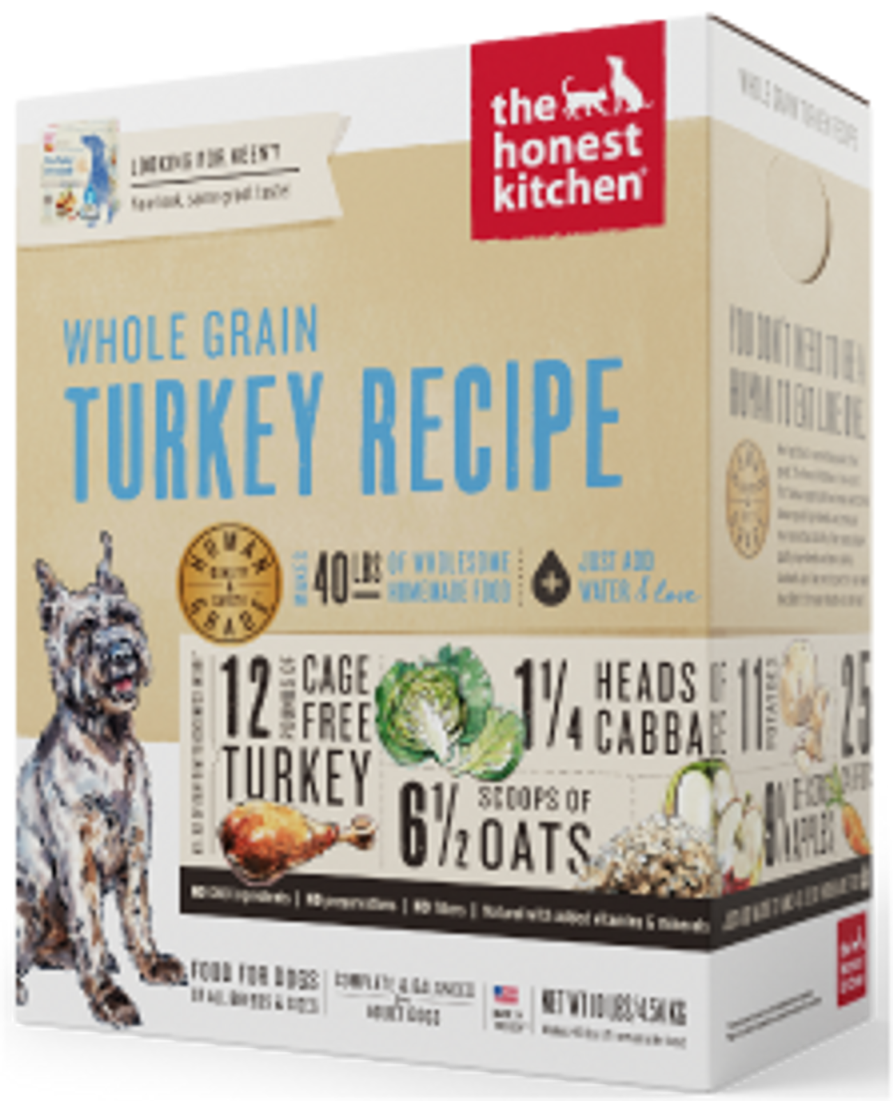 Honest Kitchen Whole Grain Turkey Dog Food 10 Pet Food Warehouse   HON00113  91319.1595450081 