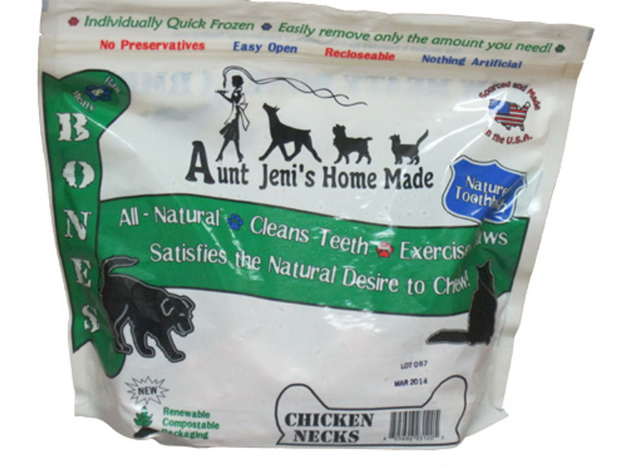 Aunt Jeni's Chicken Necks 2lb Pet Food Warehouse
