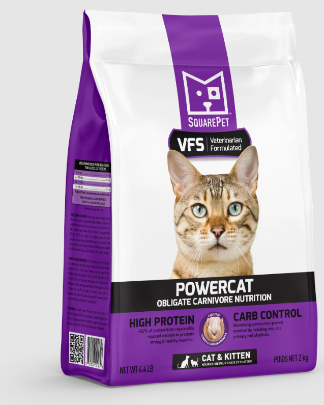 SquarePet VPS PowerCat Turkey & Chicken Cat Food Dry 4.4lb - Pet