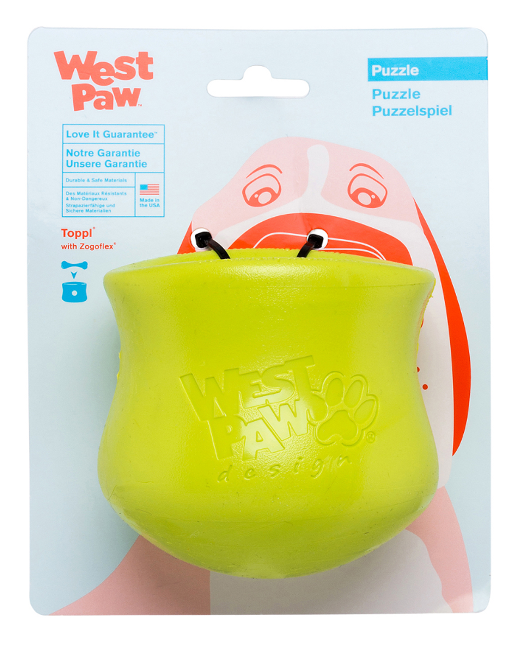 West Paw Qwizl Treat Dispensing Dog Toy Large- Aqua