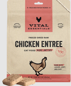 Vital Essentials Freeze Dried Mini Chicken Patties Cat Food 8oz