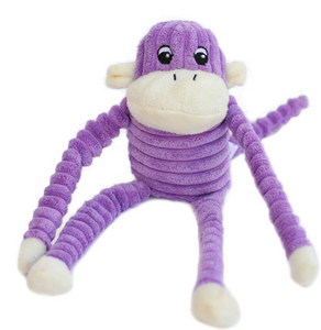 Zippy Paws Spencer Crinkle Monkey Purple Small