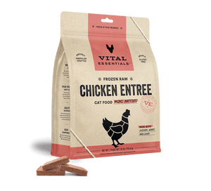 Vital Essentials Cat Food Mini Patties Raw Frozen Chicken, 28oz