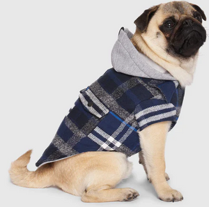 Canada Pooch The Shacket Blue Plaid 22