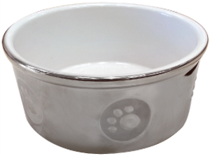 Ethical Pet Paw Print Titanium Dog Dish 7"