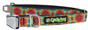 Cycle Dog FattyWidth 1.5" Collar Red Orange Kaleidoscope Large