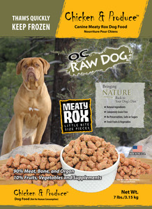 OC Raw Rox Chicken Produce Dog Food 7lb