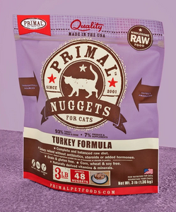 Primal Fozen Cat Food Turkey 3lb