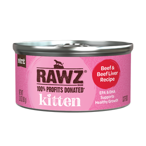 Rawz Beef & Beef Liver Kitten Canned 2.8oz.