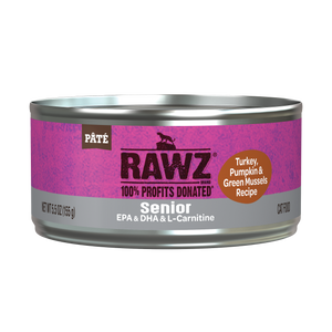 Rawz Turkey, Pumpkin & Green Mussels Senior Cat Canned 5.5oz.