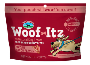 American Natural Premium Dog Treat Woof-Itz Sizzlin Bacon 8oz