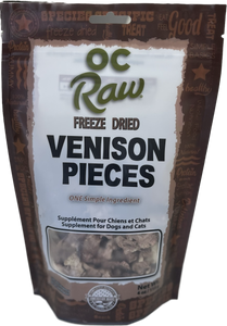 OC Raw Freeze Dried Dog Venison Trim Treats 4oz