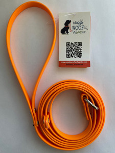 Waggle Woof & Wander Biothane Dog Slip Lead Orange 1/2 6'