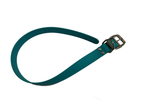 Waggle Woof & Wander Biothane Dog Collar Teal 3/4 Small 13.75-18.25