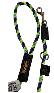 WIF Rope Leash Purple / Lime Green 3/8"