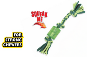 Mammoth Cloth Squeaky Rope TPR Small 10"