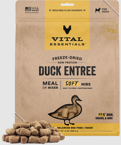 Vital Freeze-Dried Raw Duck Entree & Mixer Dog Food Soft Nibs 14oz