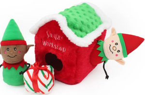 Zippy Paws Christmas Burrow Santa's Workshop