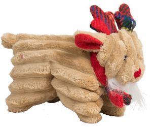 HuggleHounds Tartan Tidings Reindeer Squooshie Small