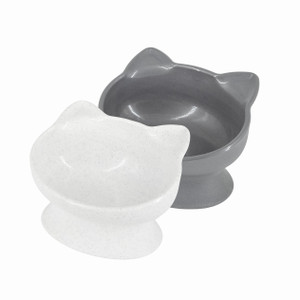 Kitty City Raised Cat Ear Bowl Set Large Neutral