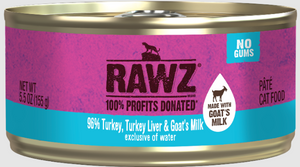 Rawz Canned Cat Food 96% Turkey Turkey Liver & Goats Milk Pate 5.5oz