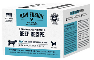 Vital Essentials FUSION Dog Food Frozen Raw Patties Beef 10 patties 4.7lbs