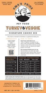 Oma's Pride Turkey Vegetable Dog Food 1lb