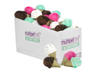 Multipet Ice Cream Cone Cat Toy  Assorted Colors