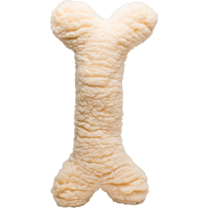 Hugglehounds HuggleFleece 2' Bone with Invincible Squeaker, Natural Dog Toy