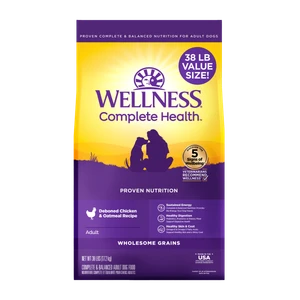 Wellness Complete Health Wholesome Grains, Chicken & Oatmeal  Dog Food 38lb
