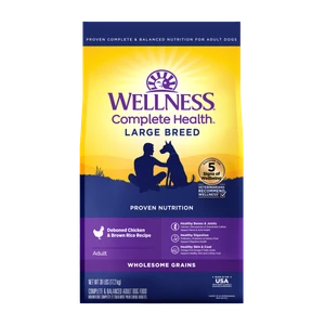 Wellness Complete Health Large Breed, Wholesome Grains Chicken Dog Food 38lb