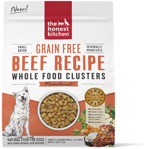 Honest Kitchen Whole Food Clusters Grain Free Beef Dog Food 20#
