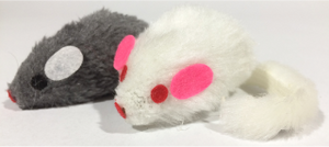 Large Fur Felt-Face Mice Cat Toy