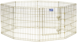 Midwest 30" Exercise Pen Gold 8 Panel with Door