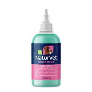 NaturVet Ear Wash with Tea Tree Oil 8oz