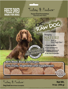 OC Raw Freeze Dried Turkey Sliders Dog Food 14oz