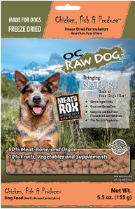 OC Raw Freeze Dried Chicken & Fish Meaty Rox Dog Food 5.5oz