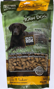 OC Raw Freeze Dried Rox Chicken Produce Dog Food 20oz