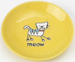 Petrageous Yellow Saucer Cat Dish 5"