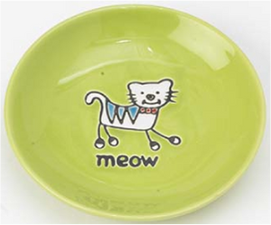 Petrageous Lime Saucer Cat Dish 5"