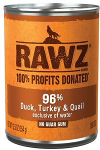Rawz 96% Duck Turkey Quail Dog Food 12.5oz