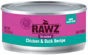 Rawz Shredded Chicken & Duck Canned Cat Food 3oz