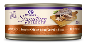 Wellness Signature Selects Shredded Chicken Beef Cat Food 5.3oz
