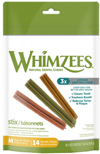 Whimzees Medium Stix Dental Chew 14.8oz