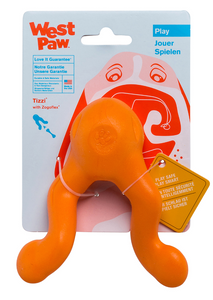 West Paw Tizzi Dog Toy Tangerine 4.5"