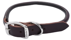 Coastal Round Latigo Leather Dog Collar 1 22"