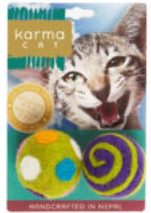 Dharma Dog Karma Cat Wool 1.5" Balls Cat Toy